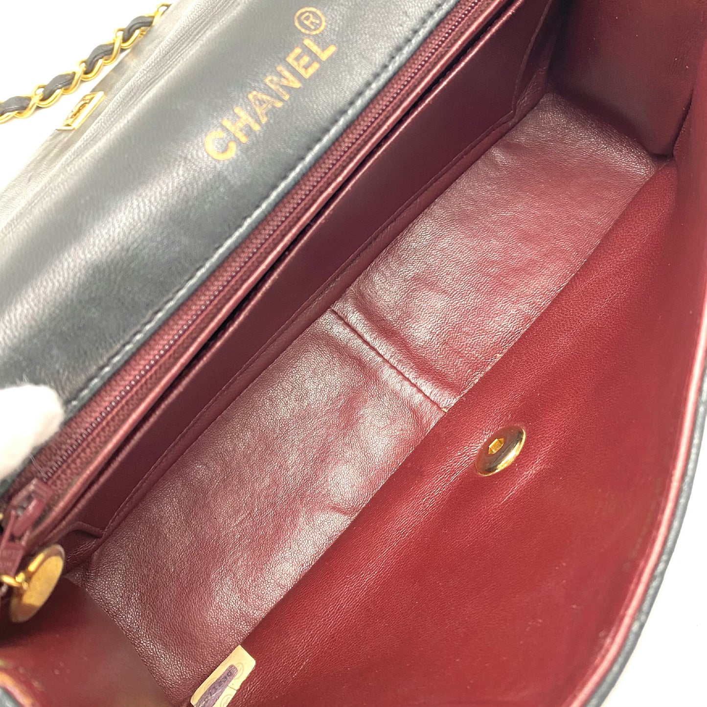 CHANEL CHANEL Matelasse Diana Turnlock Coco Mark Lambskin Chain Shoulder Bag