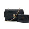 CHANEL Matelasse Turnlock Coco Mark Lambskin Chain Shoulder Bag with Pouch