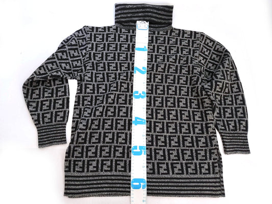 FENDI Zucca print turtleneck knit sweater top