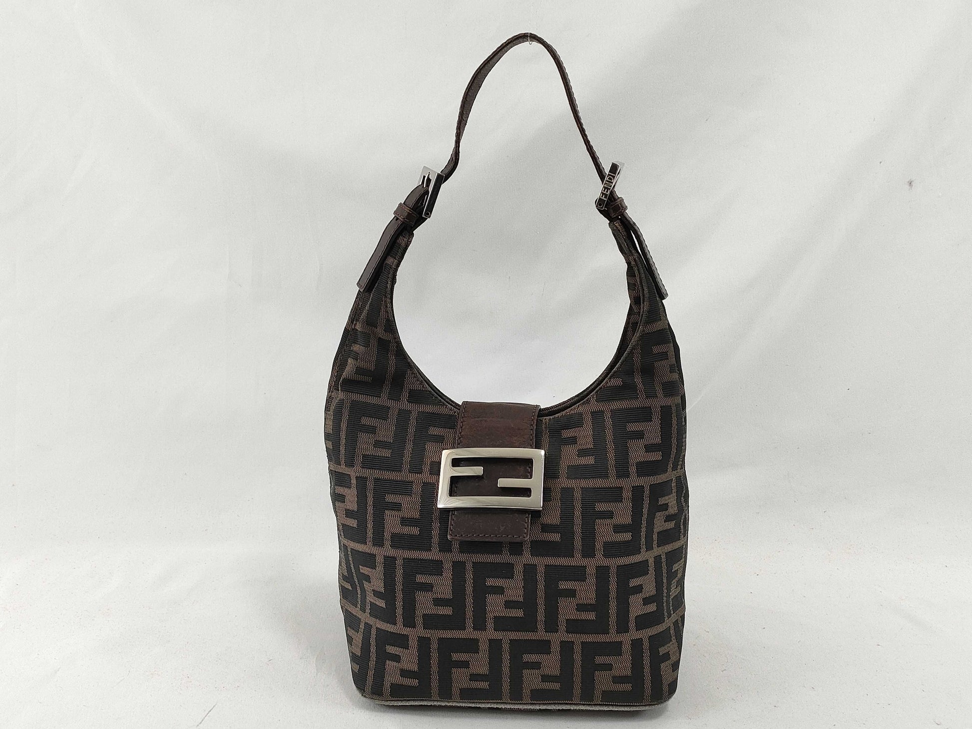 FENDI Zucca Mamma Bucket Shoulder Bag