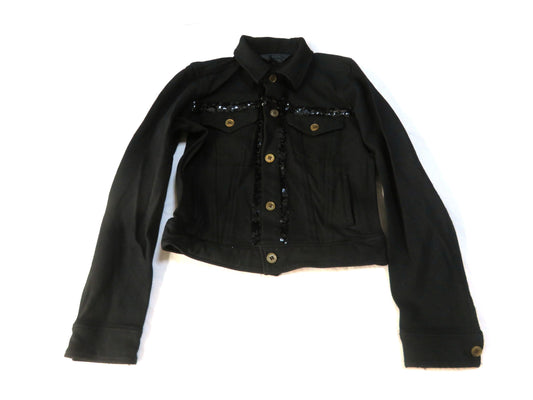 COMME des GARÇONS Beaded Black Denim Jacket, Product Dyed