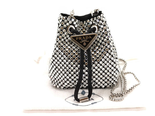 PRADA PRADA Crystal Satin Pouch Pouch