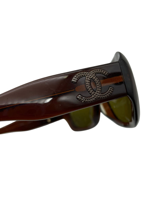  CHANEL CHANEL Chanel Sunglasses Coco Mark Brown with Case Sunglasses/Eyeglasses