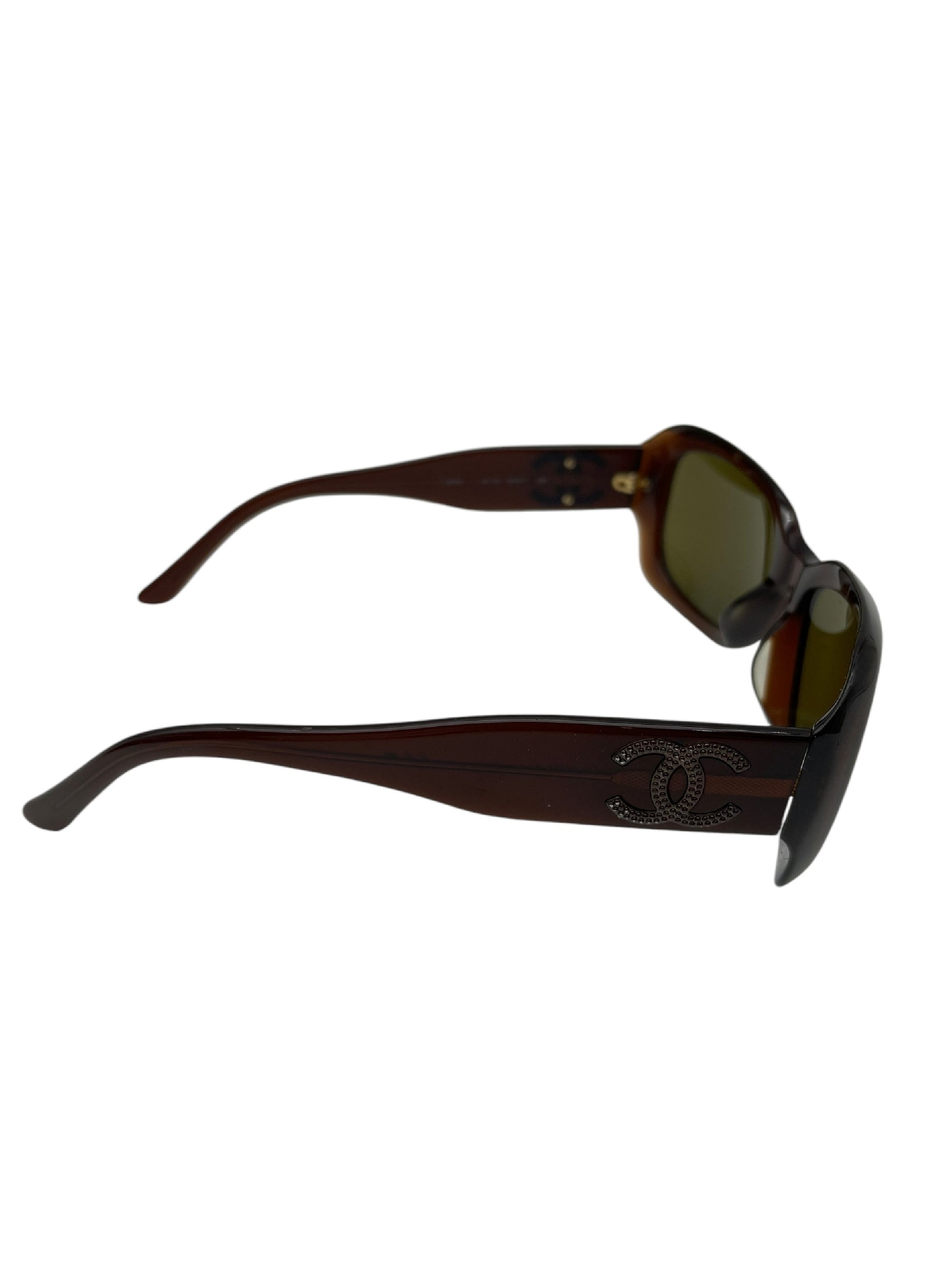  CHANEL CHANEL Chanel Sunglasses Coco Mark Brown with Case Sunglasses/Eyeglasses