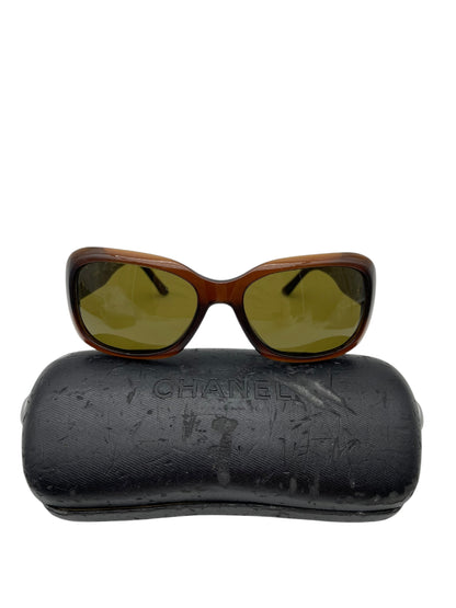  CHANEL CHANEL Chanel Sunglasses Coco Mark Brown with Case Sunglasses/Eyeglasses