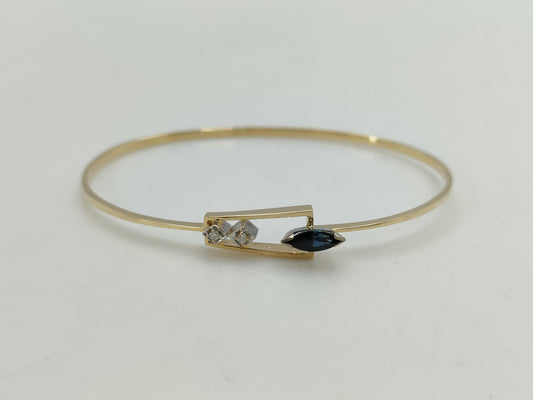 Sapphire and Diamond 585 4.5g Bracelet/Bangle 