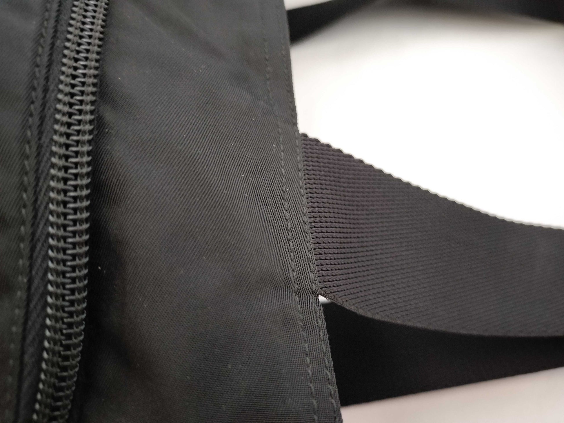 PRADA Nylon PRADA B6672 Tessuto Leather Black B Tote Bag