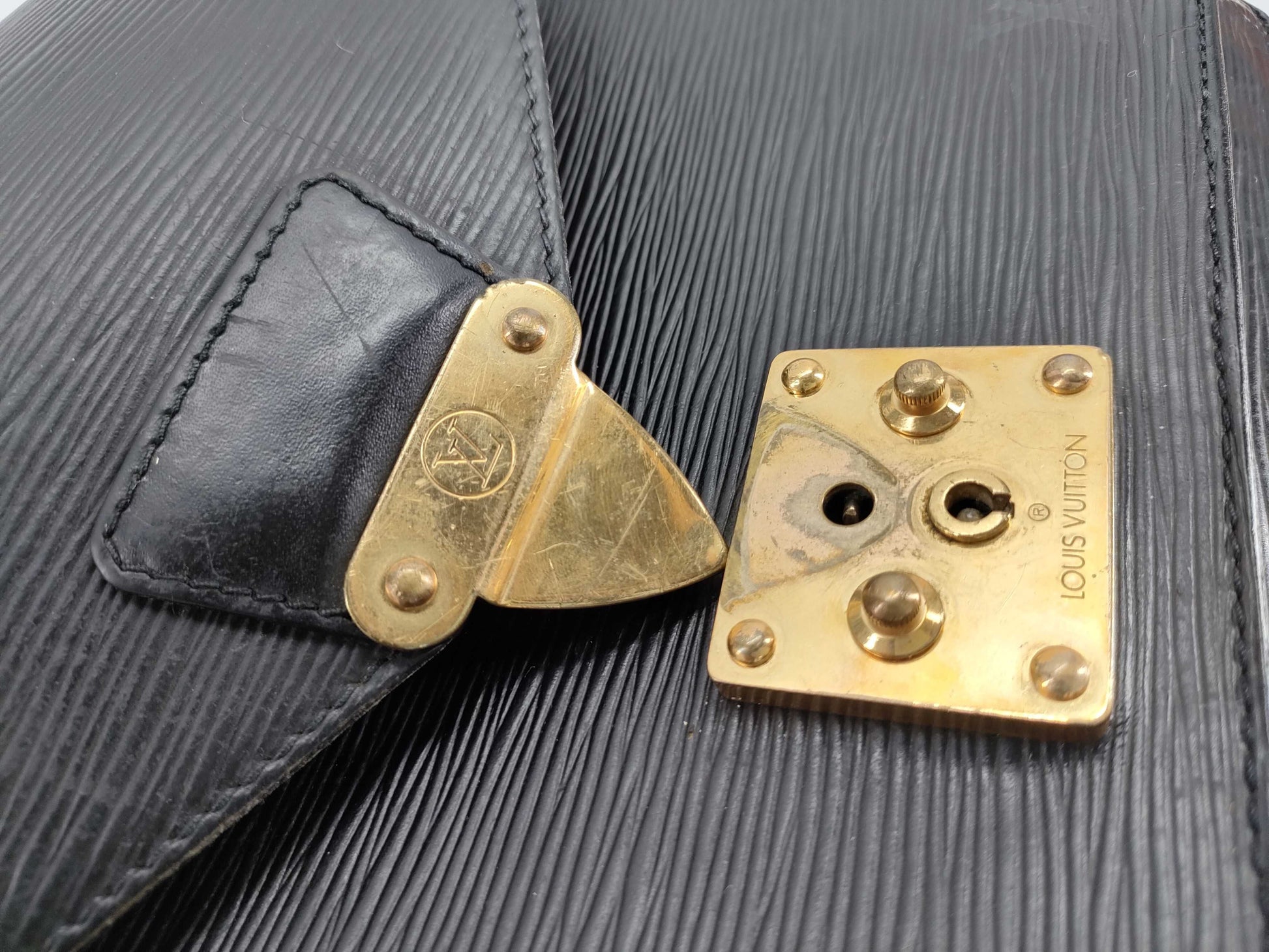 LOUIS VUITTON Epi Monceau 2-way Black Handbag