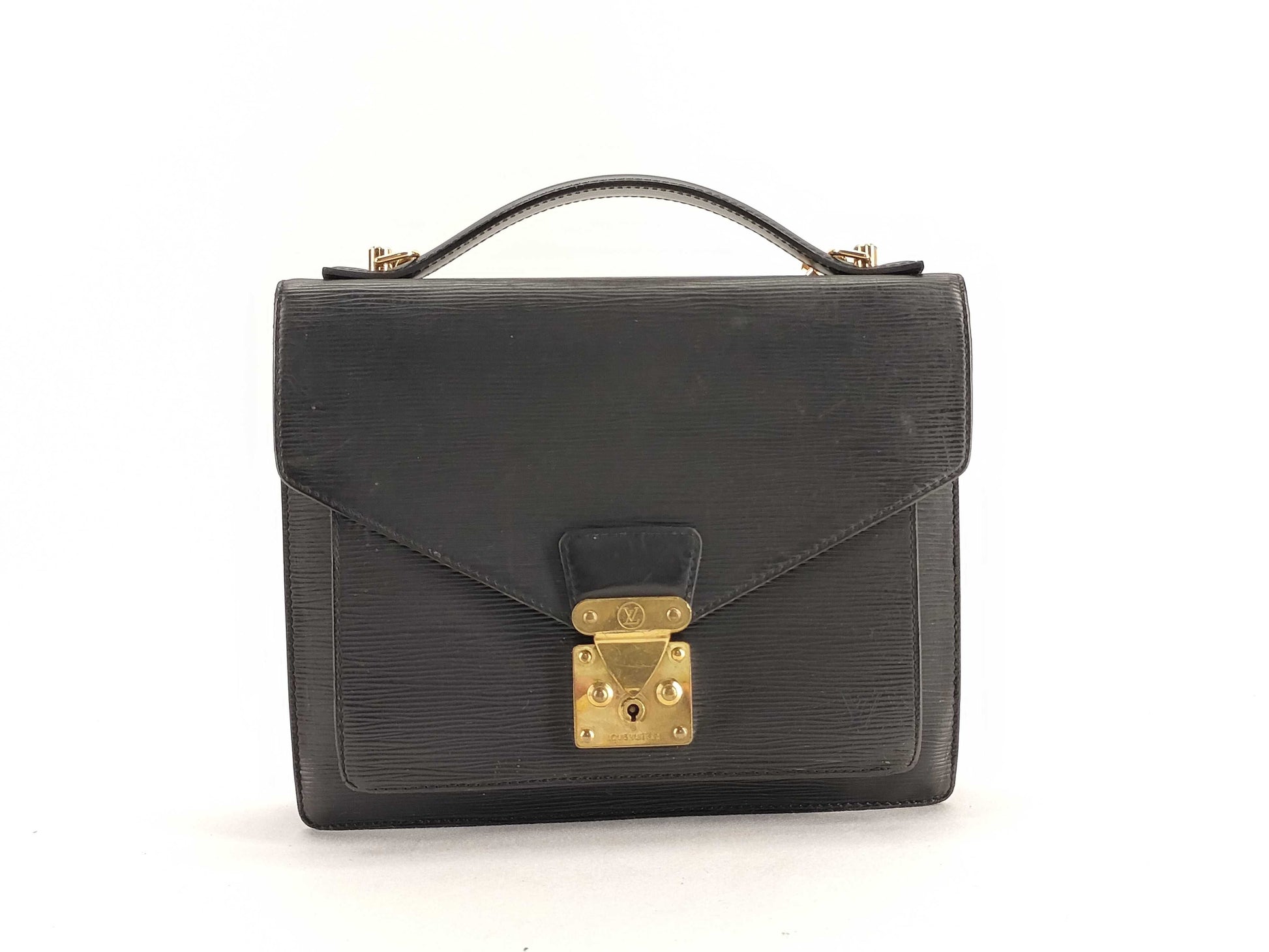 LOUIS VUITTON Epi Monceau 2-way Black Handbag