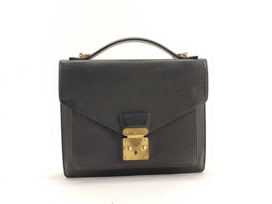 LOUIS VUITTON Epi Monceau 2-way Black Handbag