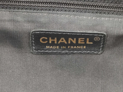 CHANEL Caviar Skin Large Coco Mark Bowling Handbag