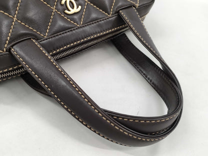 CHANEL CHANEL Wild Stitch Coco Mark Handbag Tote Bag
