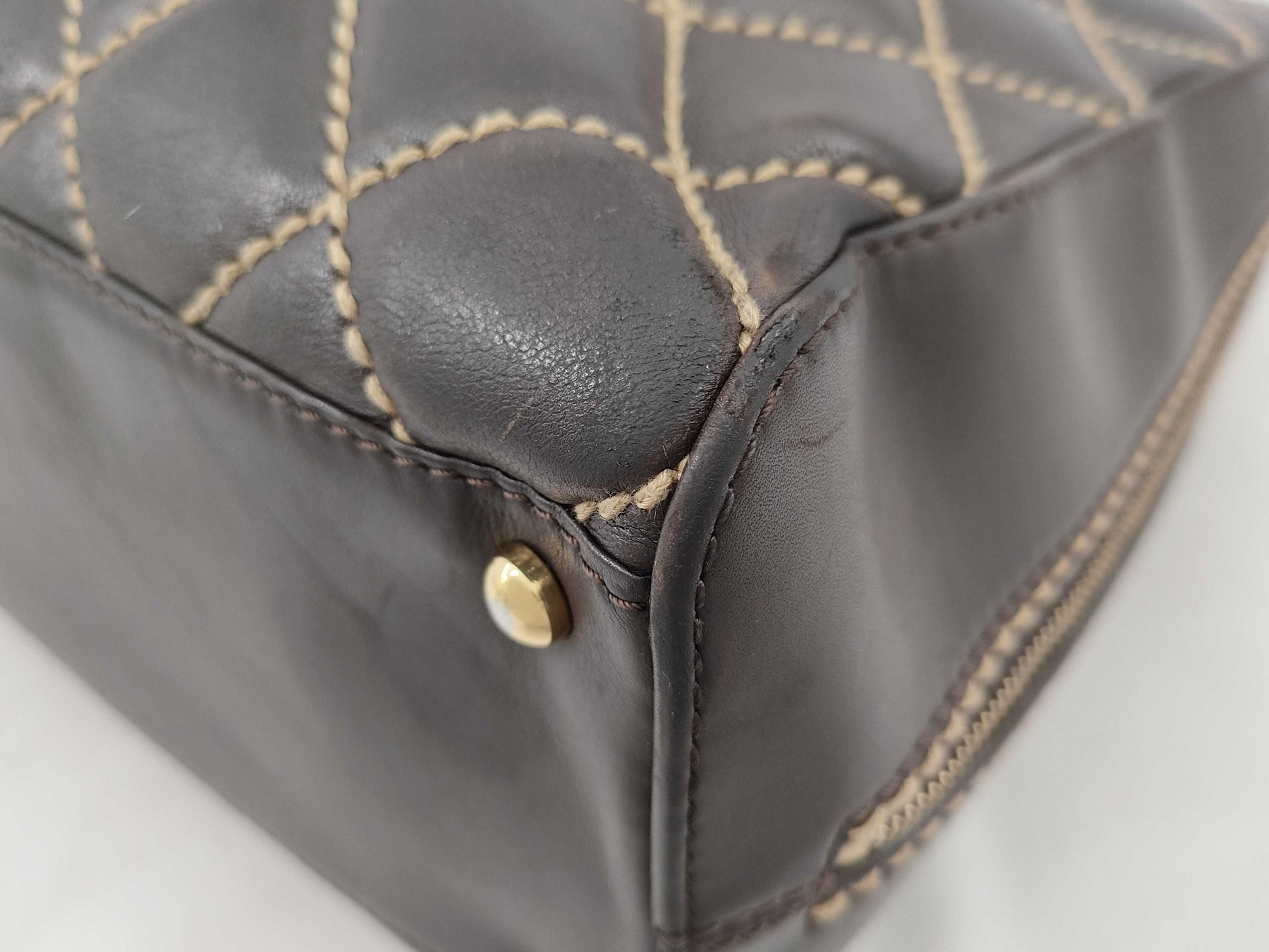 CHANEL CHANEL Wild Stitch Coco Mark Handbag Tote Bag