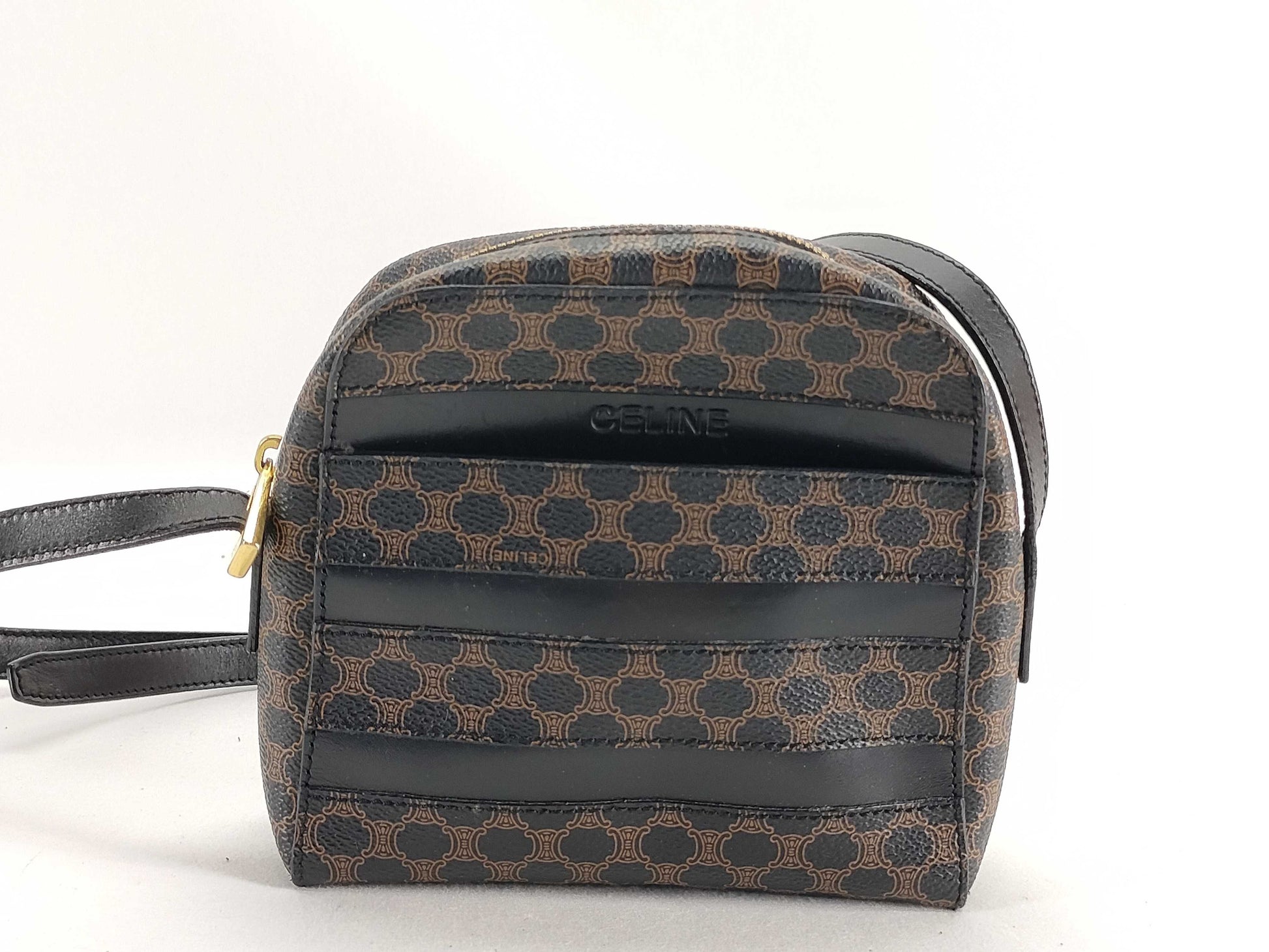 CELINE Black Macadam Pochette Shoulder Bag