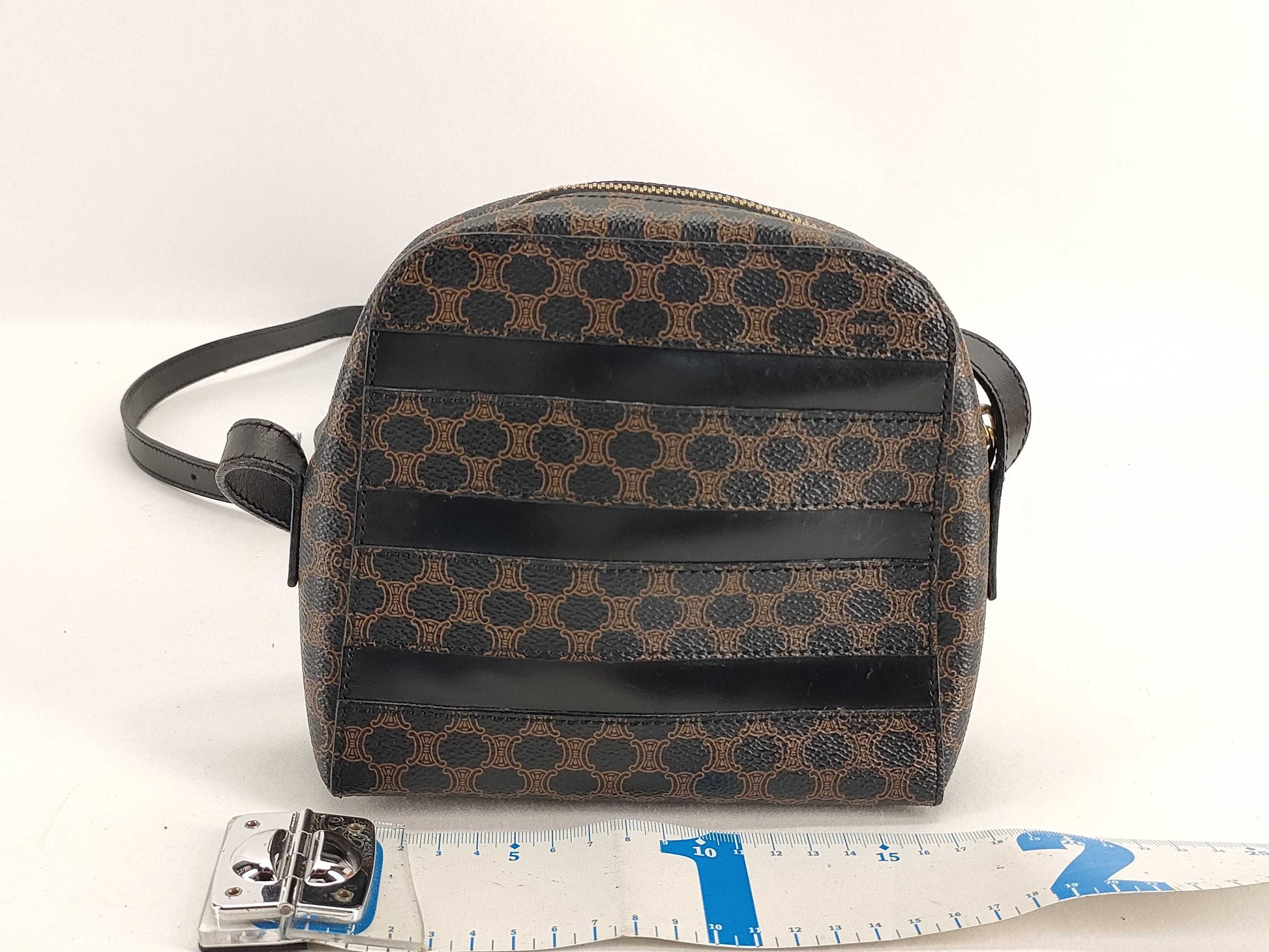 CELINE Black Macadam Pochette Shoulder Bag