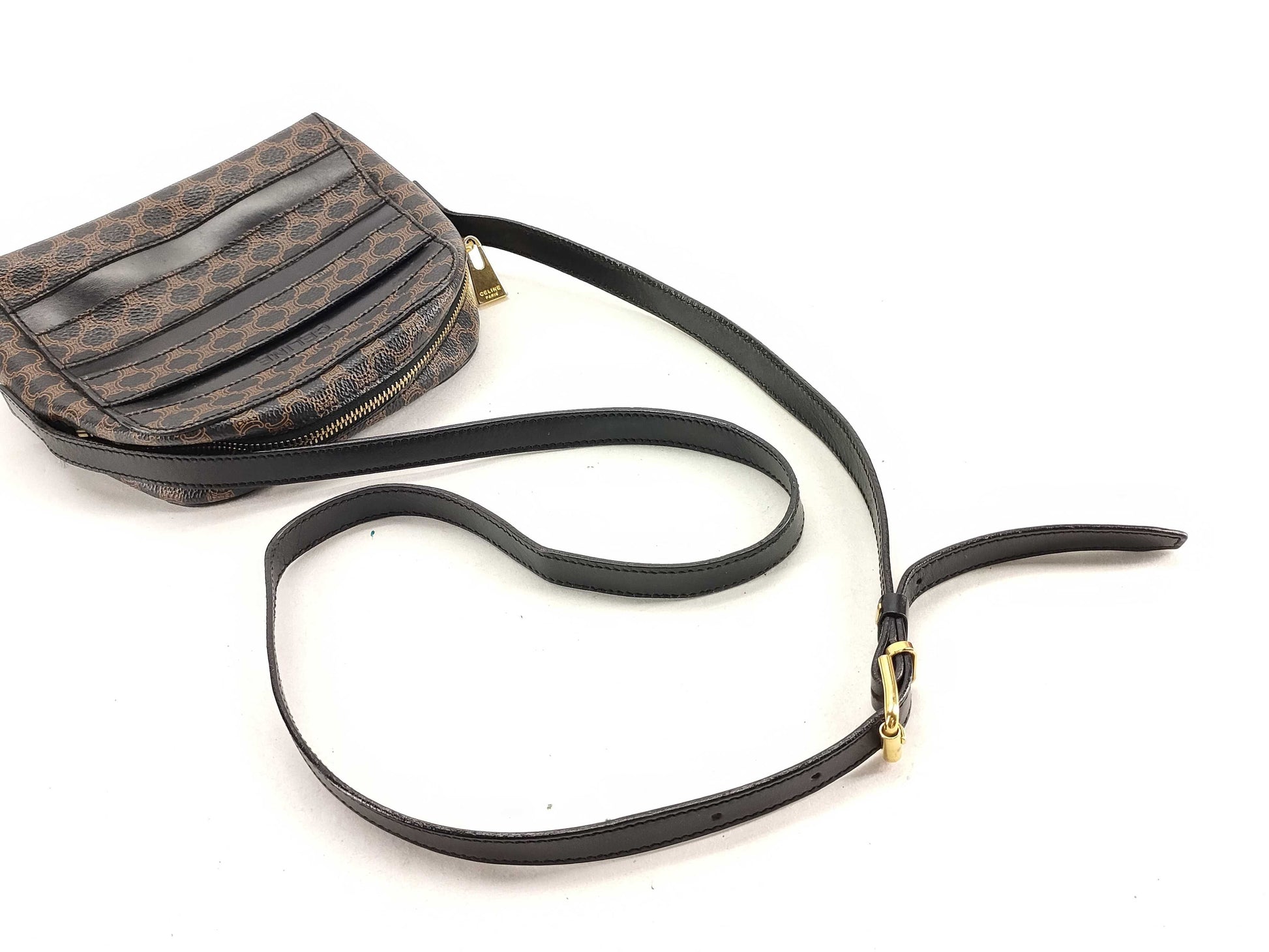 CELINE Black Macadam Pochette Shoulder Bag