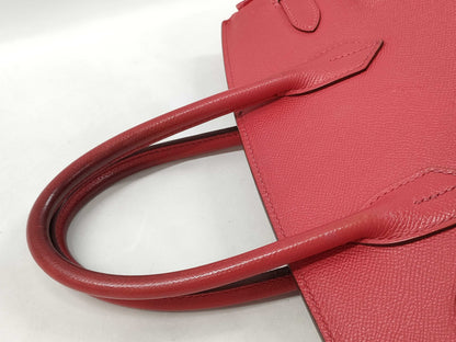 HERMES Birkin 30 Red with Silver Hardware, Medium Handbag