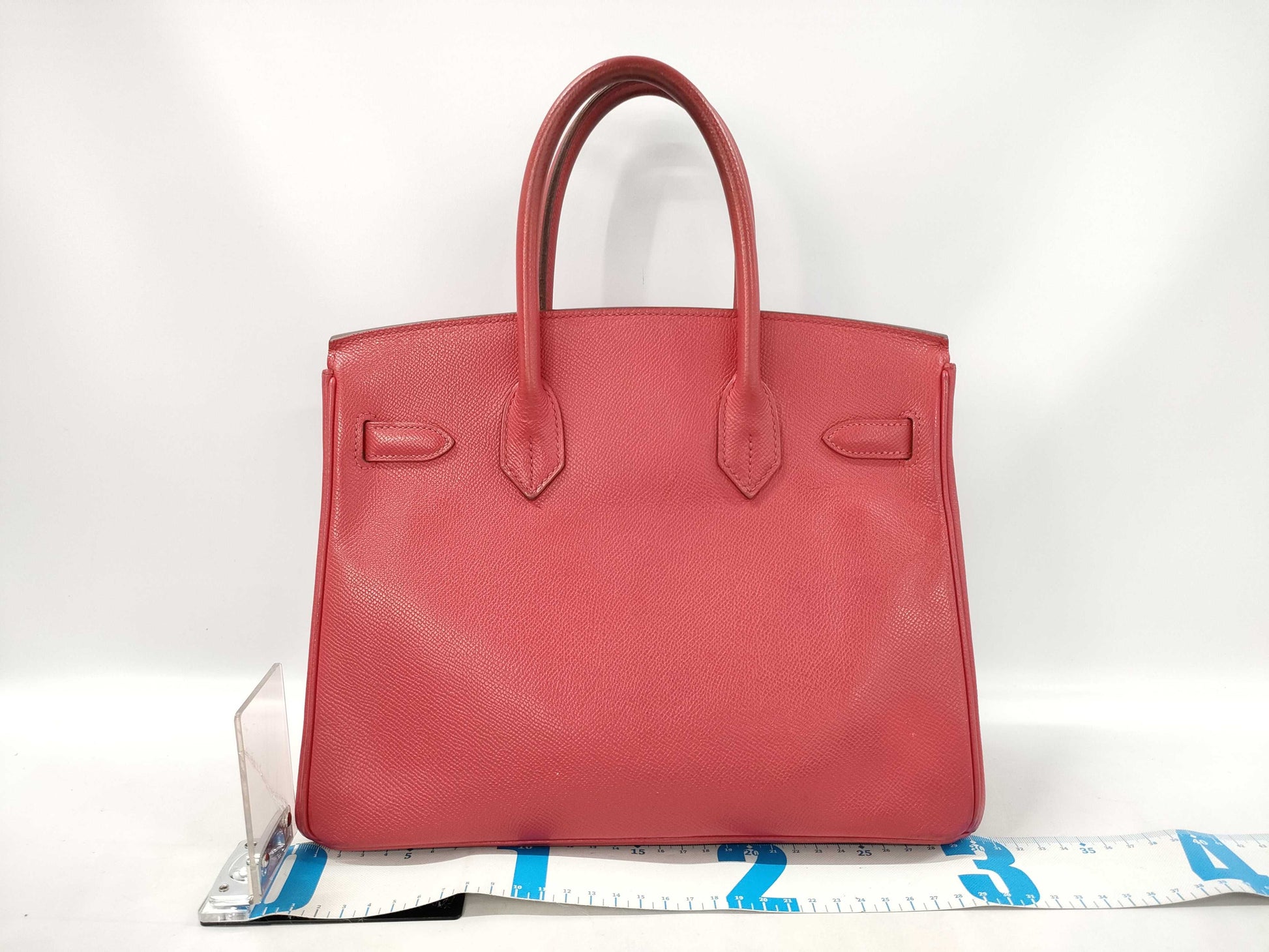 HERMES Birkin 30 Red with Silver Hardware, Medium Handbag