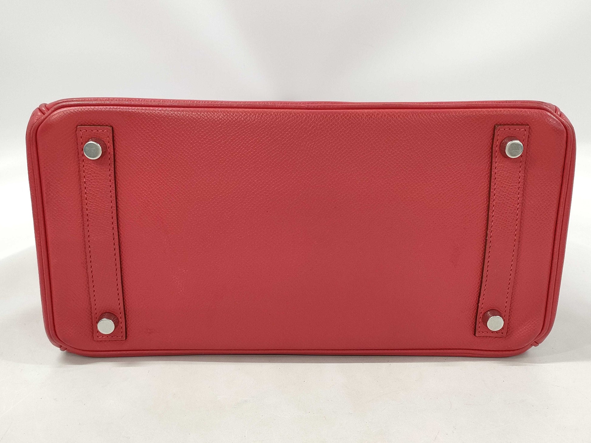 HERMES Birkin 30 Red with Silver Hardware, Medium Handbag