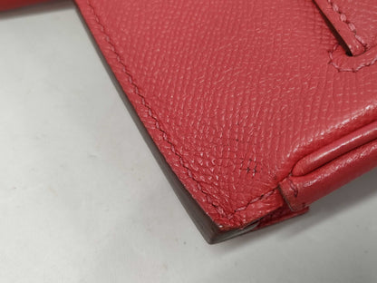 HERMES Birkin 30 Red with Silver Hardware, Medium Handbag