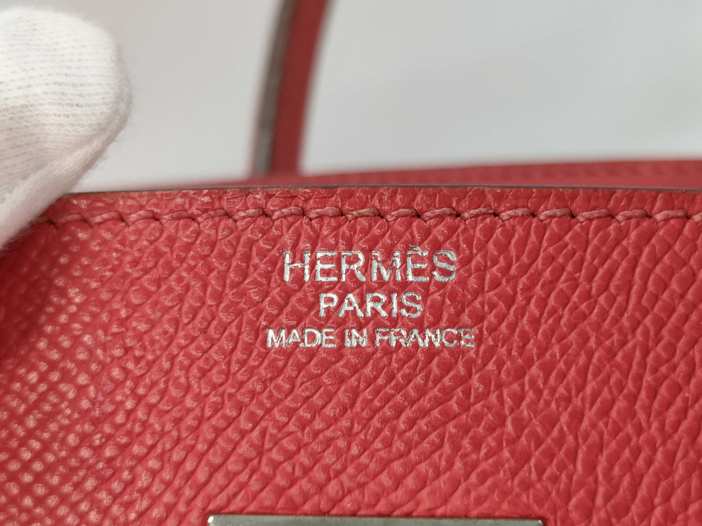 HERMES Birkin 30 Red with Silver Hardware, Medium Handbag
