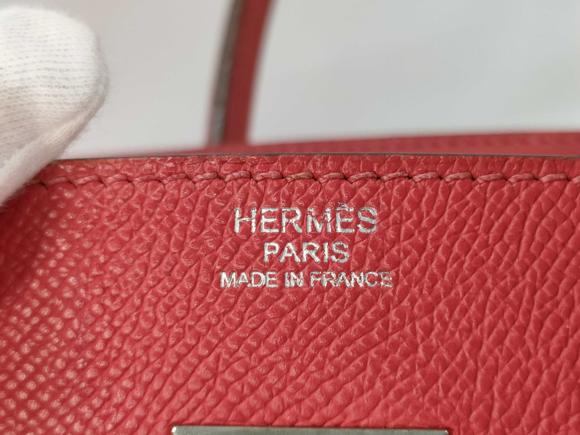 HERMES Birkin 30 Red with Silver Hardware, Medium Handbag