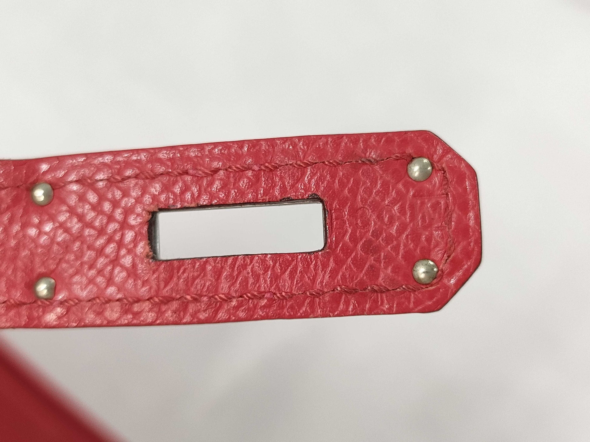 HERMES Birkin 30 Red with Silver Hardware, Medium Handbag