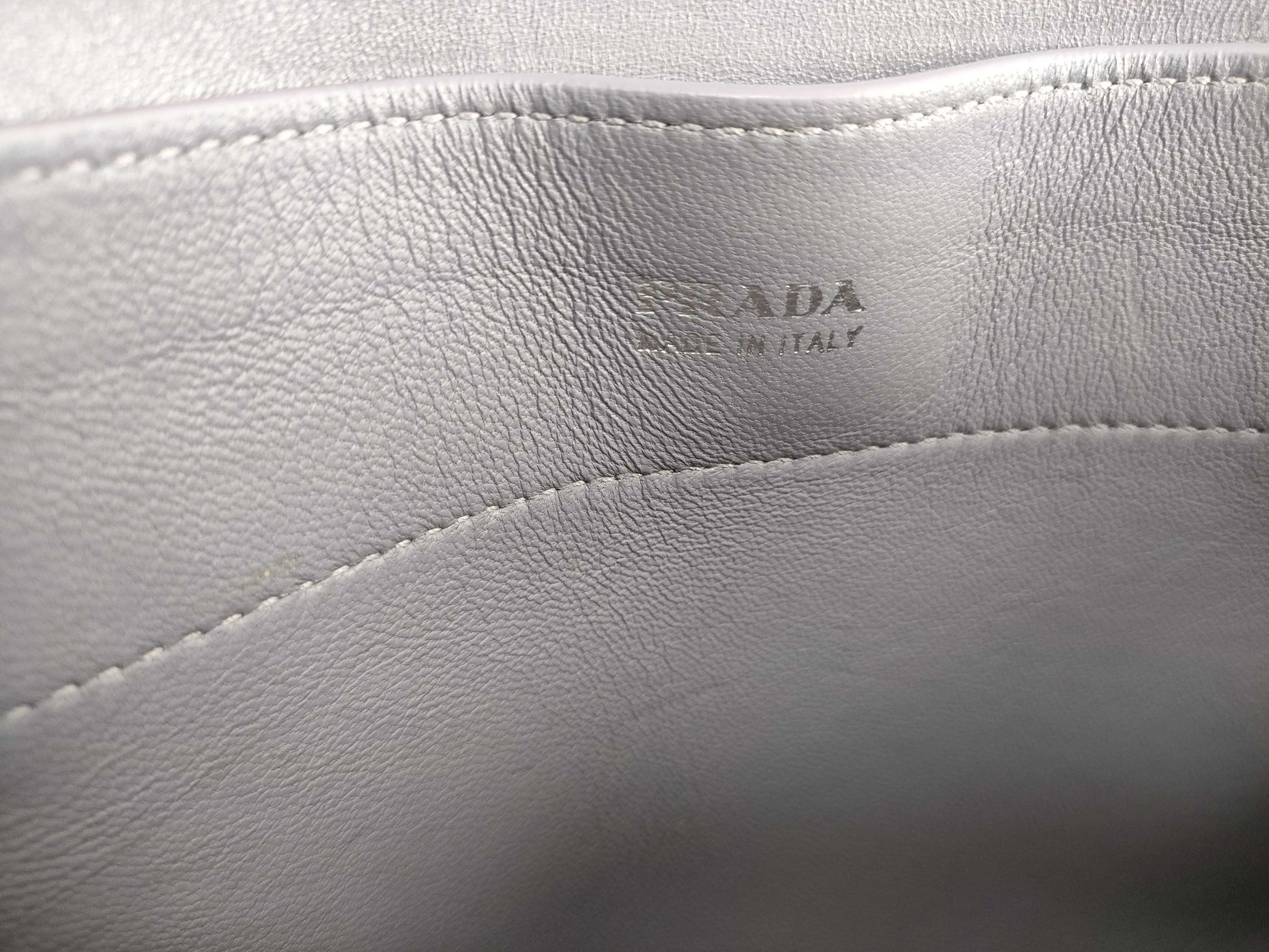 PRADA Prada Leather Chain Shoulder Bag Gray Shoulder Bag