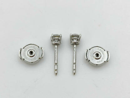 Tiffany & Co. Solitaire Diamond PT950 2.5g Earrings 