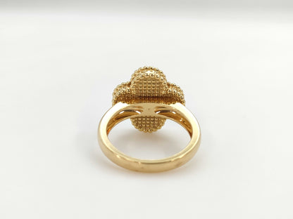 Van Cleef & Arpels Vintage Alhambra #49 Onyx 1PD Yellow Gold Au750 6.6g Ring 