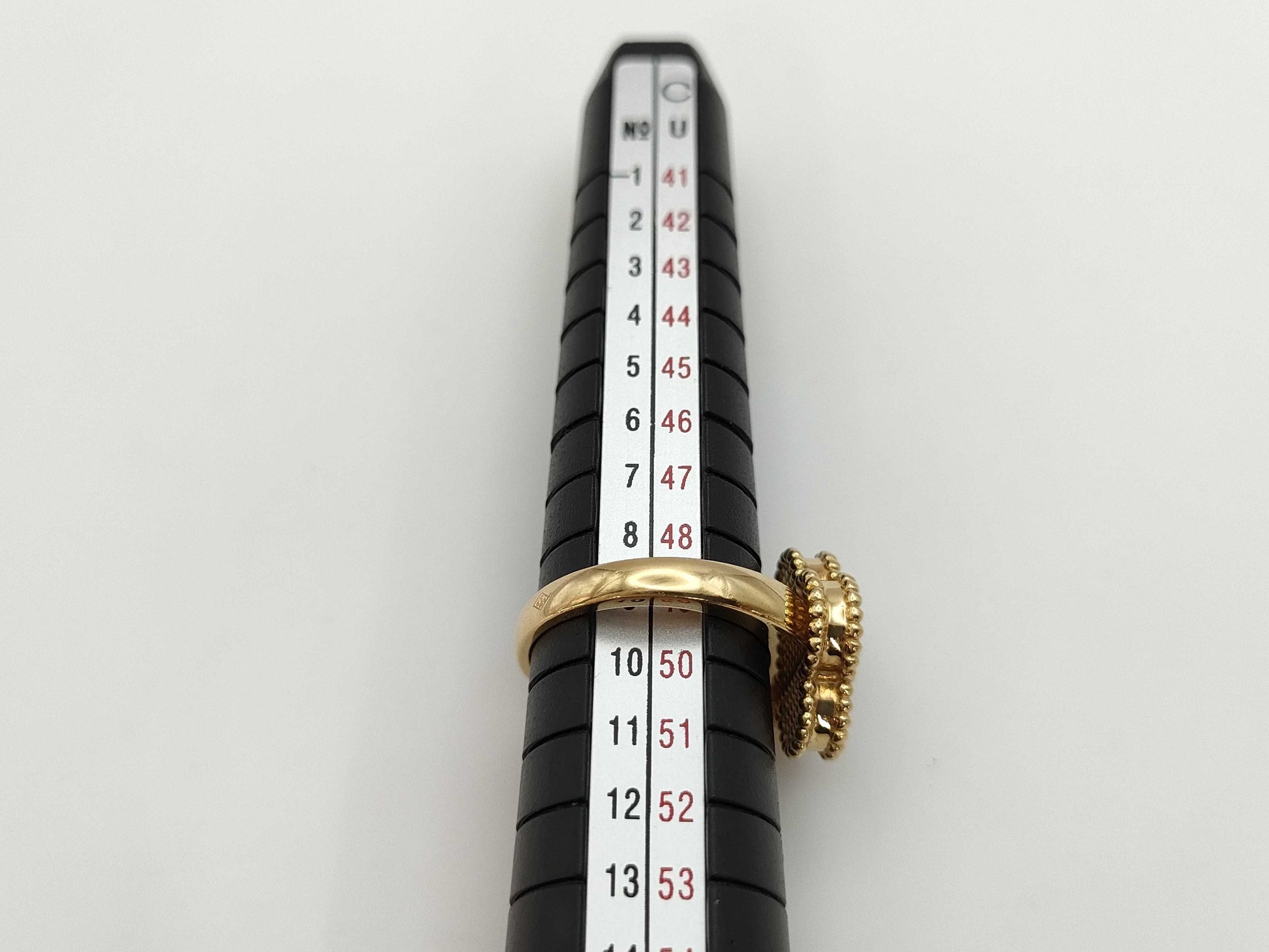 Van Cleef & Arpels Vintage Alhambra #49 Onyx 1PD Yellow Gold Au750 6.6g Ring 
