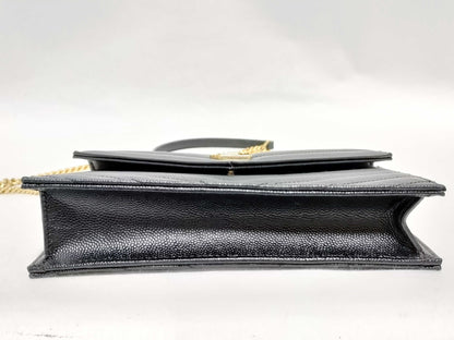 SAINT LAURENT Yves Saint Laurent Caviar Leather Chain Shoulder Bag with YSL Hardware