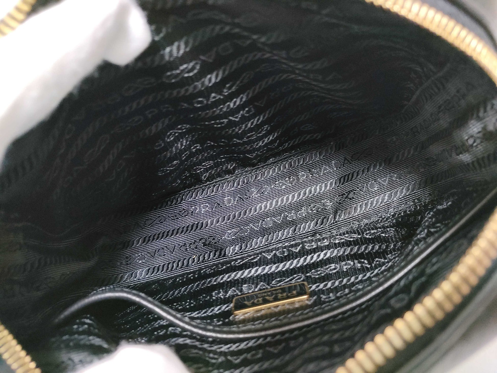 PRADA PRADA 1BH112 Logo Gathered Nappa Leather Crossbody Shoulder Bag with G Card