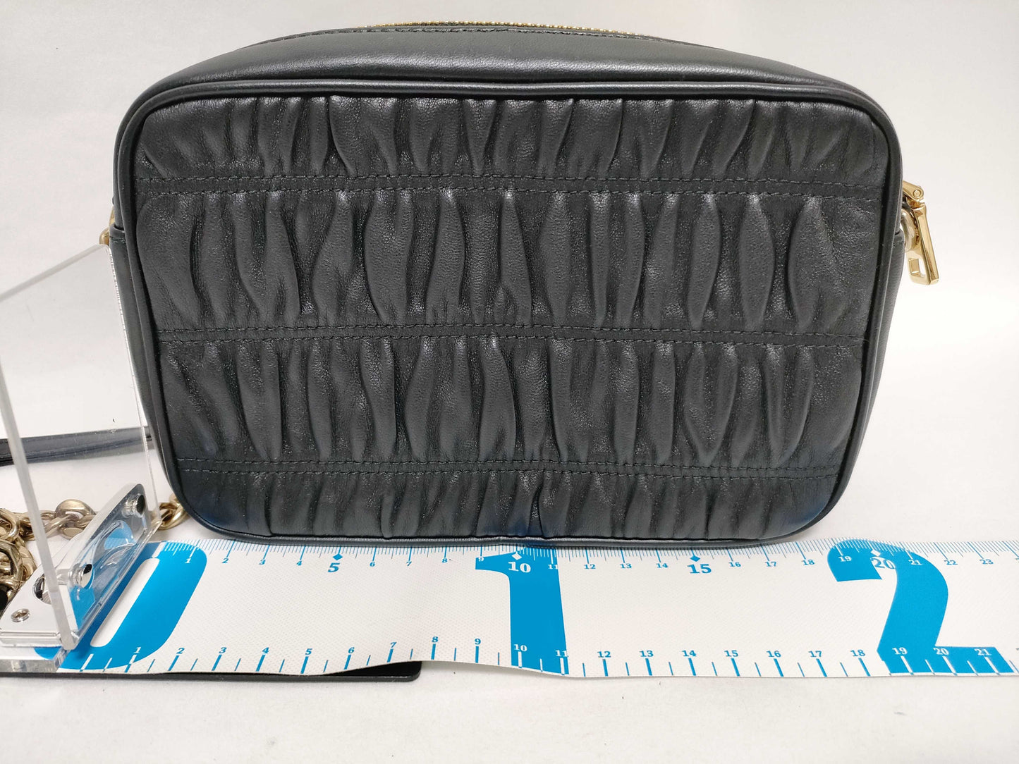 PRADA PRADA 1BH112 Logo Gathered Nappa Leather Crossbody Shoulder Bag with G Card