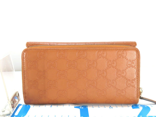 GUCCI GUCCI Guccissima 347112 Leather Long Wallet