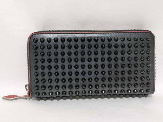Christian Louboutin Long Wallet/Round Zipper/Panettone/Black Wallet