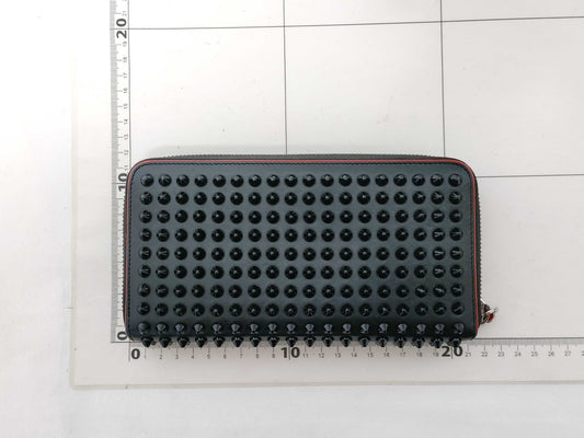 Christian Louboutin Long Wallet/Round Zipper/Panettone/Black Wallet