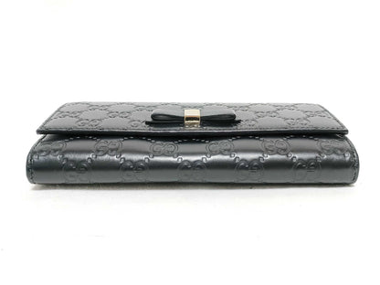 GUCCI Guccissima Long Wallet/388679 2067/Black/Guccissima/Ribbon Wallet