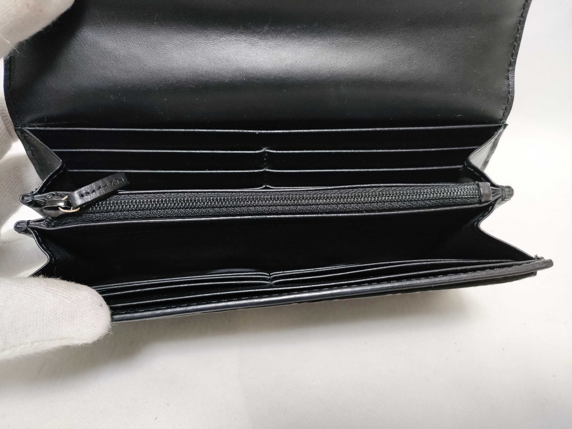 GUCCI Guccissima Long Wallet/388679 2067/Black/Guccissima/Ribbon Wallet