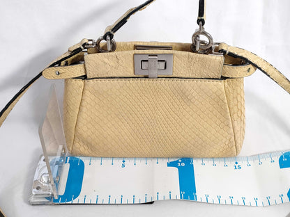 FENDI Peekaboo Python Handbag