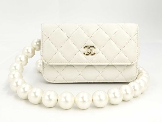 CHANEL Matelasse Pearl Lambskin Shoulder Bag, No. 30