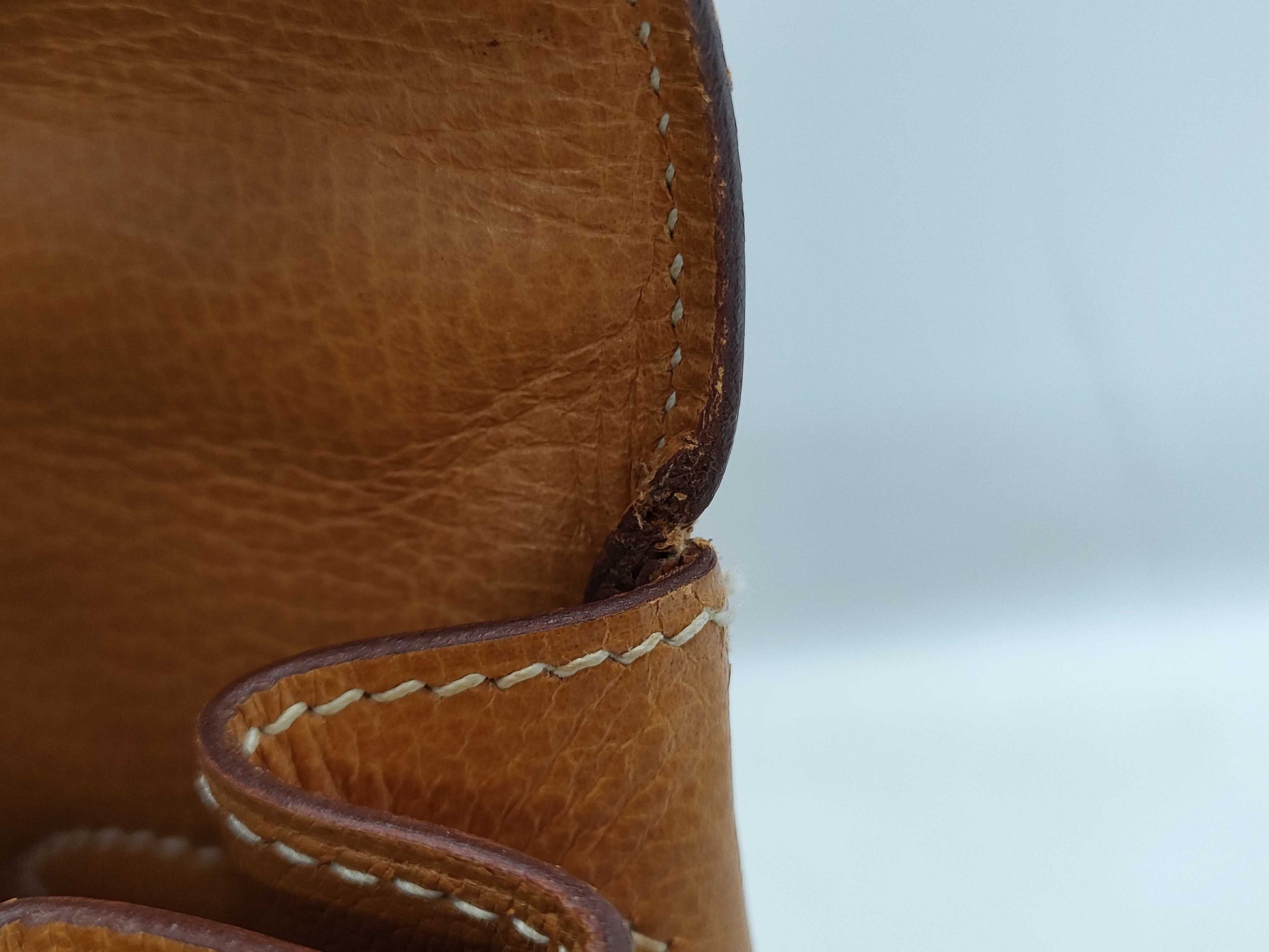 HERMES Kelly 32 Ardennes Natural Shoulder Bag with G Stamp and GP Hardware