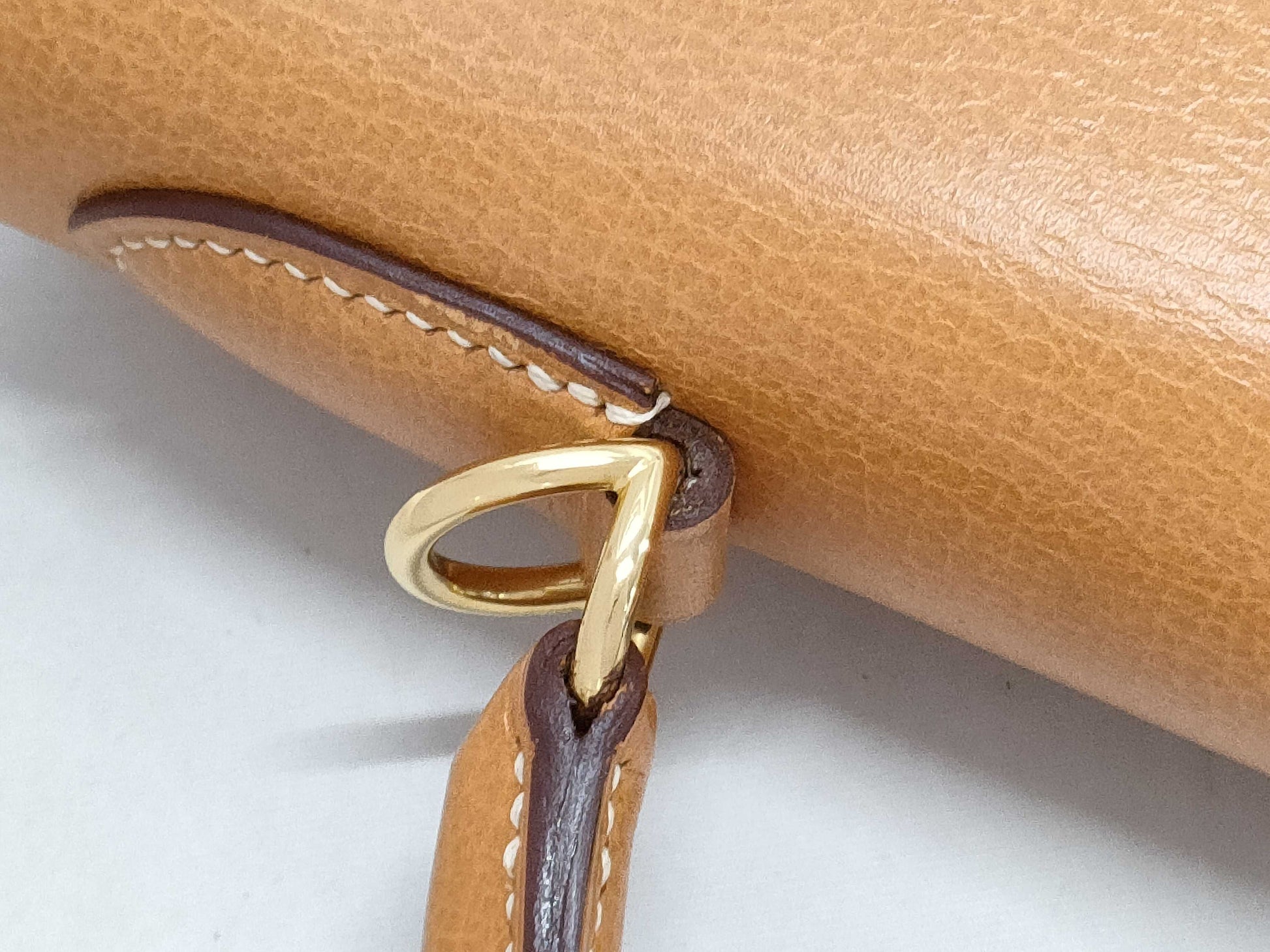 HERMES Kelly 32 Ardennes Natural Shoulder Bag with G Stamp and GP Hardware
