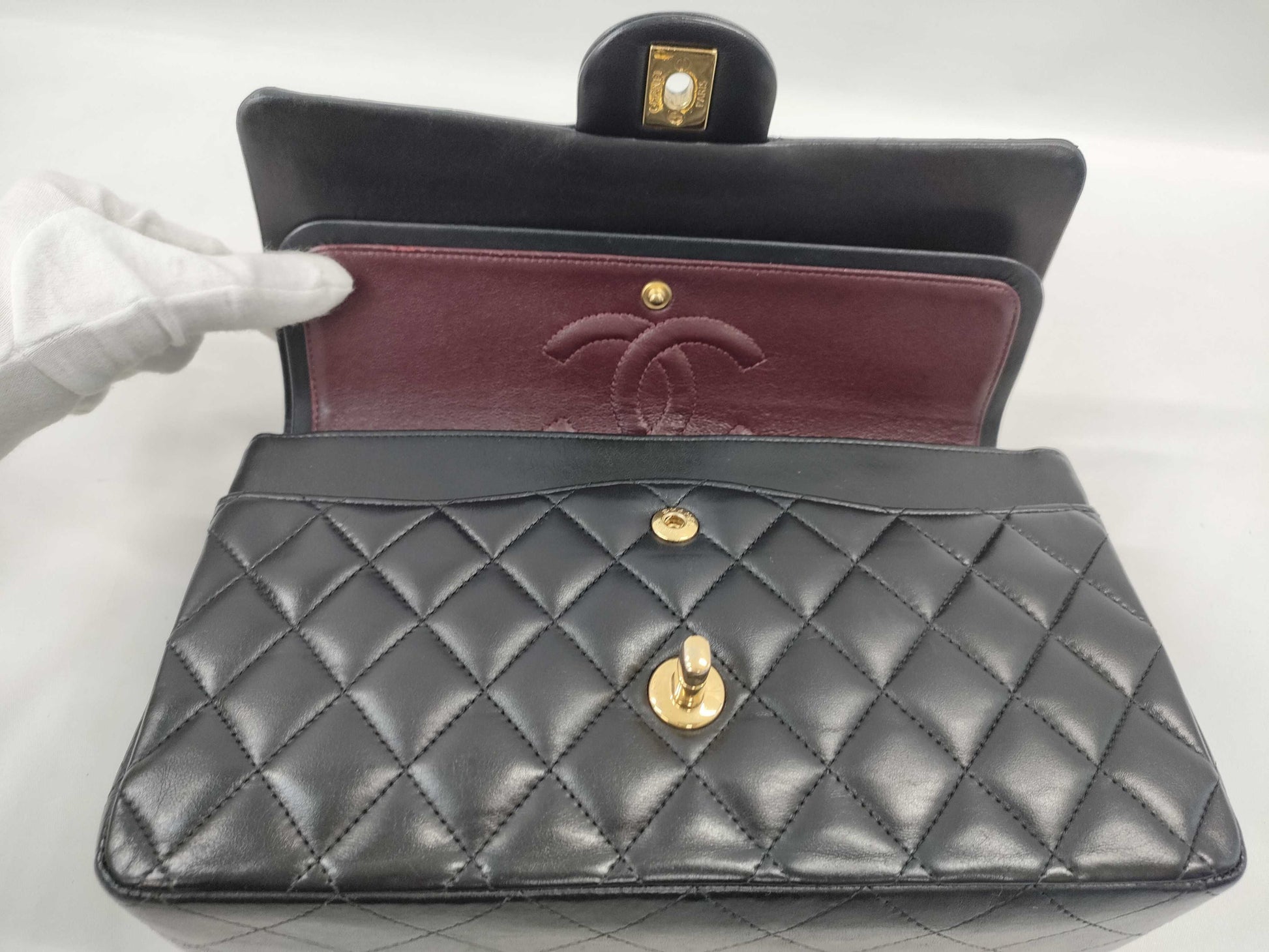CHANEL Double Flap Matelasse Shoulder Bag with Seal