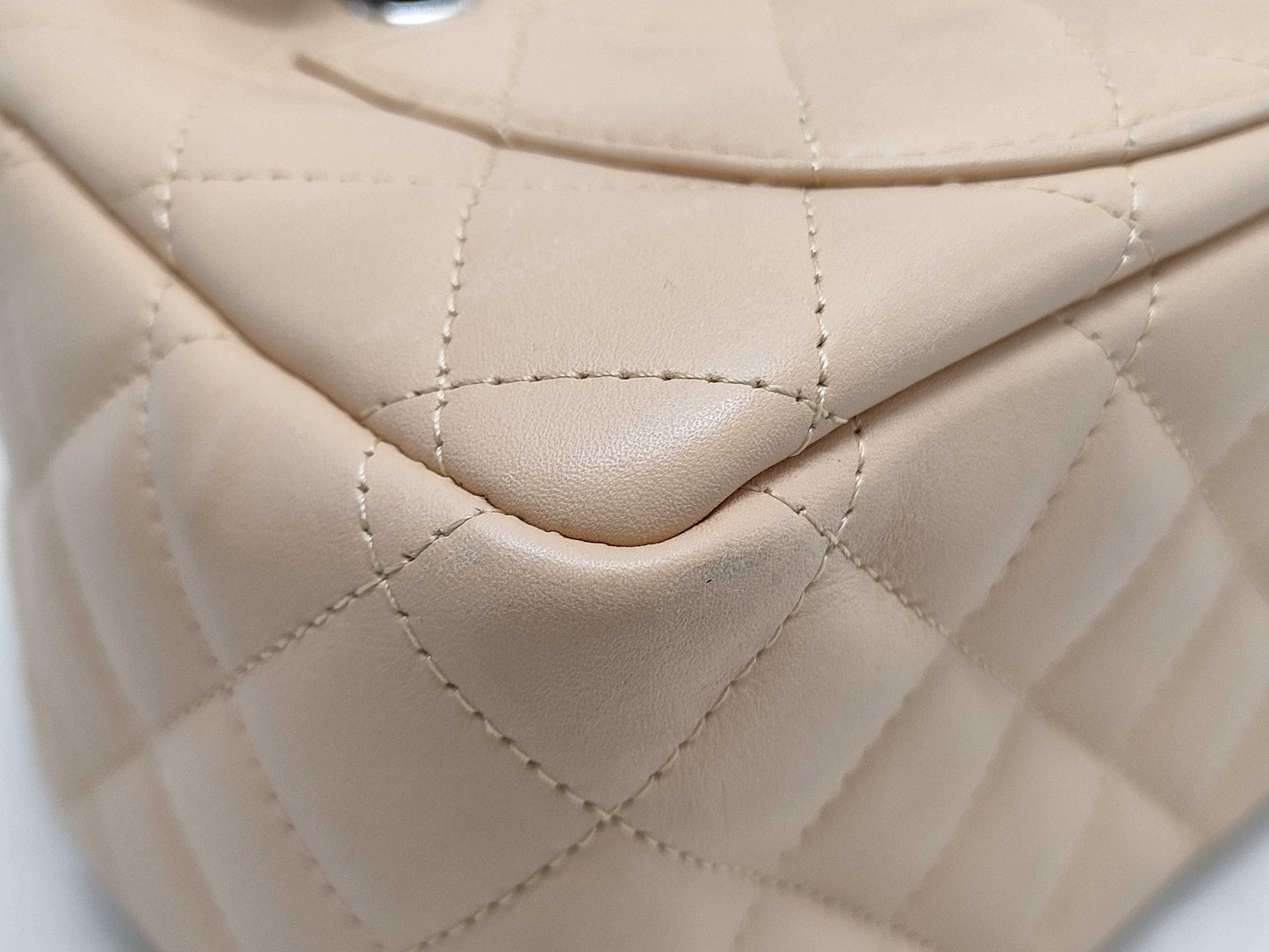 CHANEL Cambon Cambon Line Matelasse Mini Bowling Bag Beige Sticker and Card Included Tote Bag