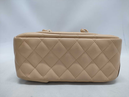 CHANEL Cambon Cambon Line Matelasse Mini Bowling Bag Beige Sticker and Card Included Tote Bag