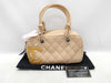 CHANEL Cambon Cambon Line Matelasse Mini Bowling Bag Beige Sticker and Card Included Tote Bag