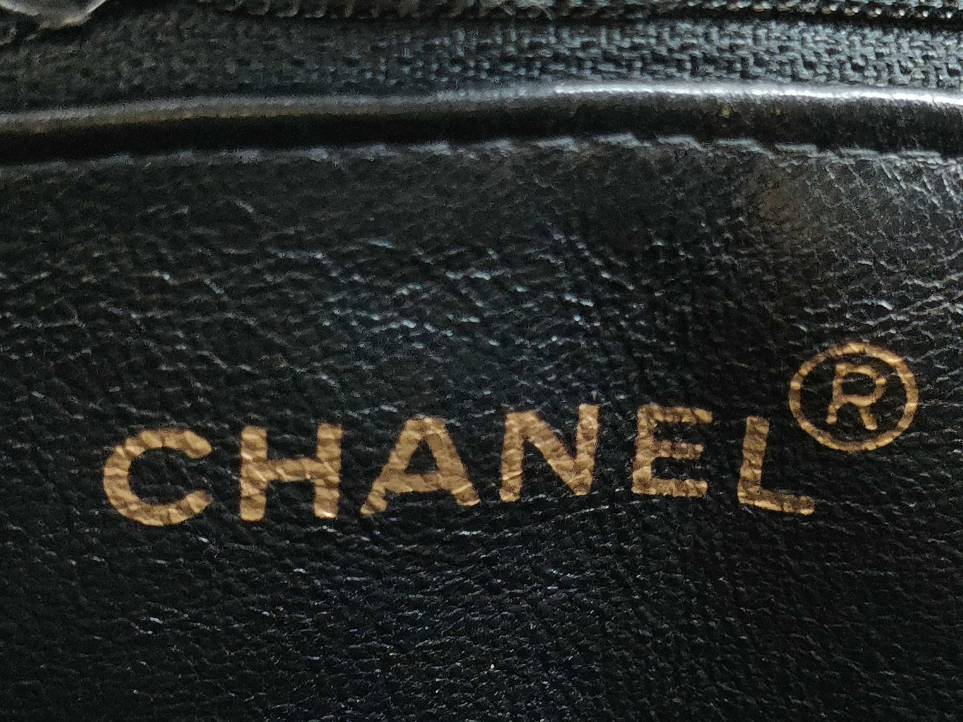 CHANEL CaviSkin Matelasse Large Coco Mark Double Chain Tote Black Shoulder Bag with Seal