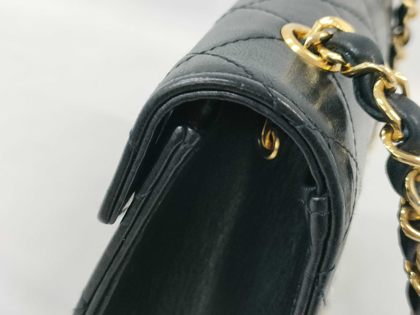 CHANEL Matelasse Large Coco Mark Push Lock Chain Shoulder Bag with Sticker and Card Holder
