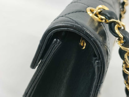 CHANEL Matelasse Large Coco Mark Push Lock Chain Shoulder Bag with Sticker and Card Holder